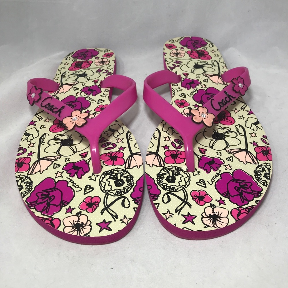COACH Camela Jelly Flip Flops Sandals SZ 8B Q1516